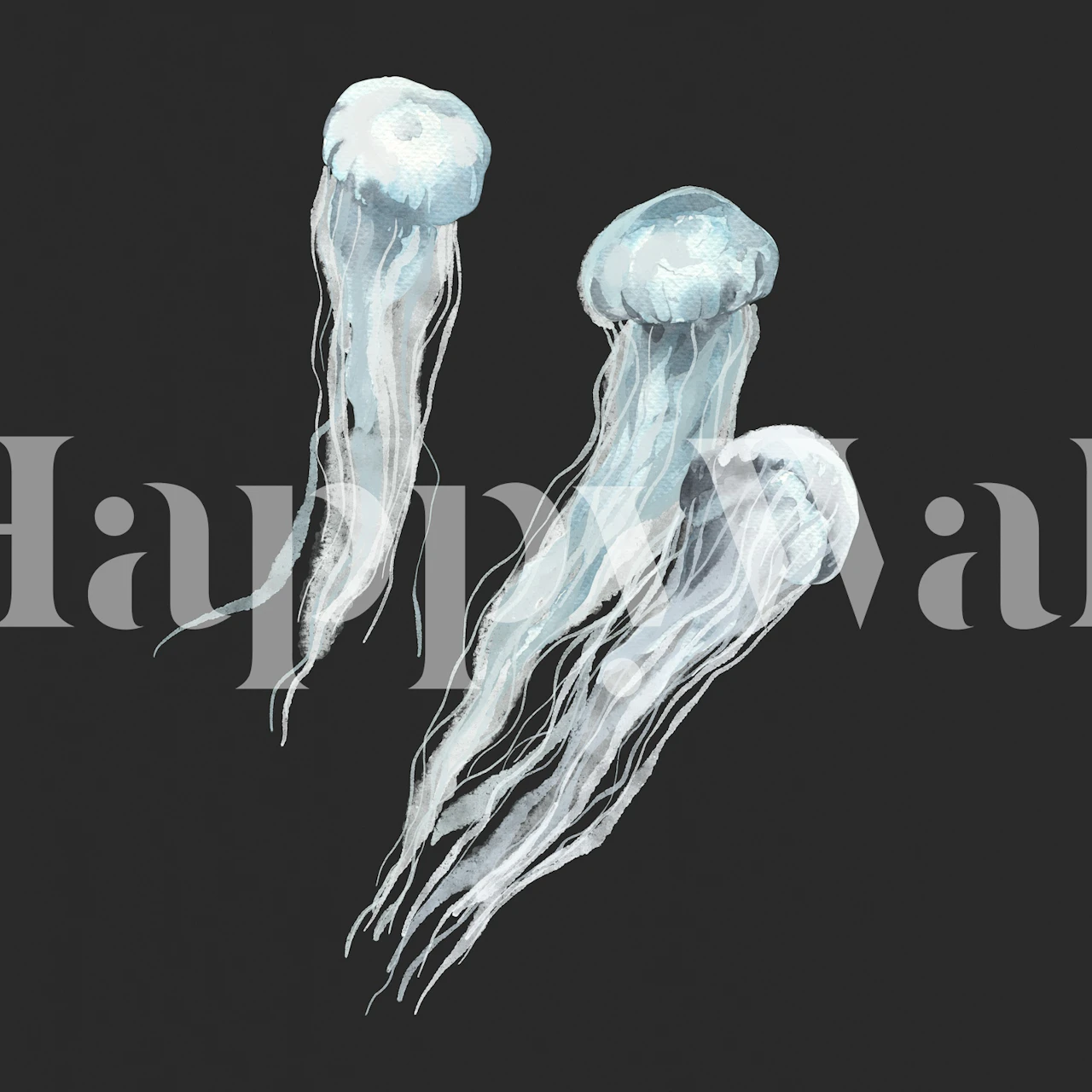 Carta da parati Jellyfish in Motion in una stanza