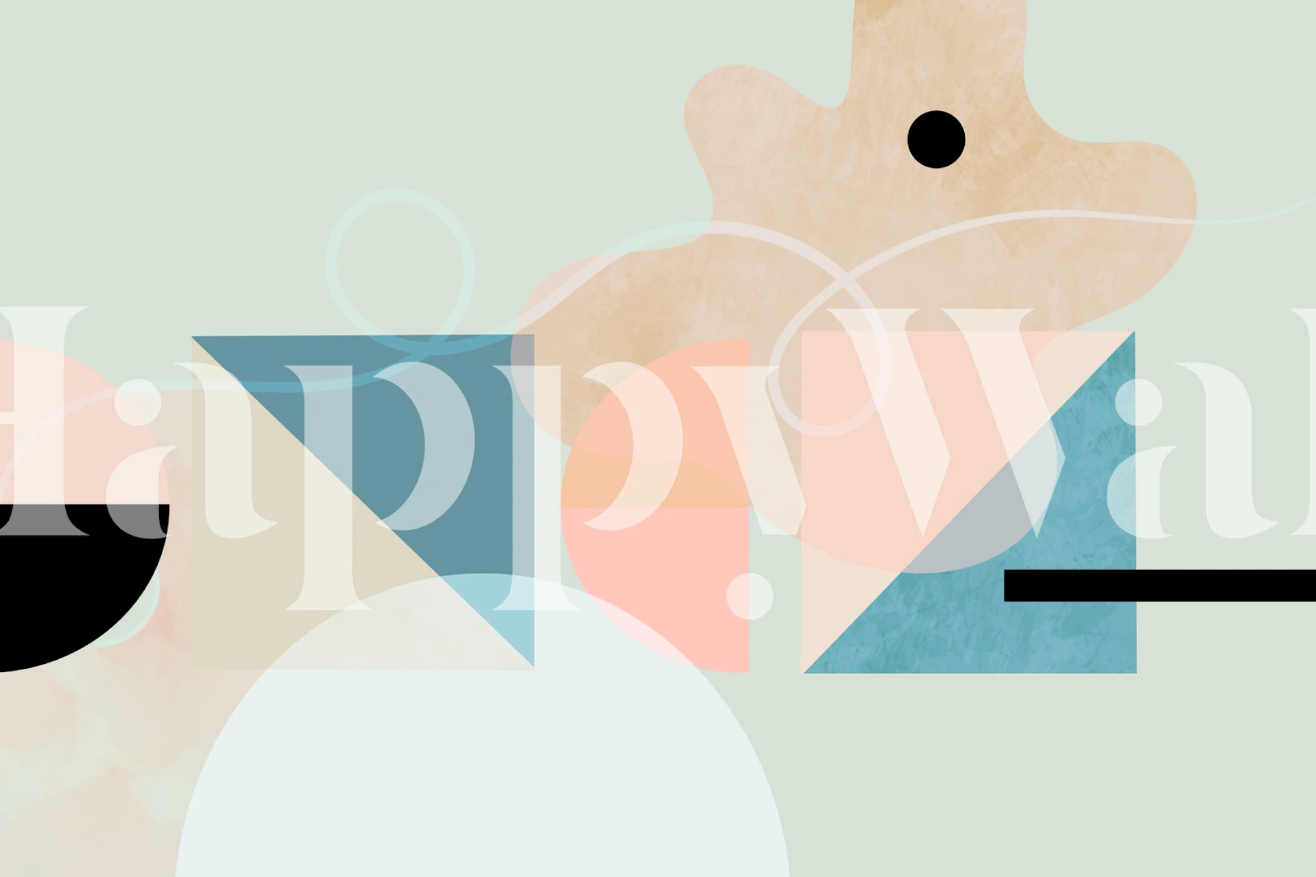 Pastel minimalistic geometric shapes wall mural