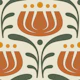 Stylish Vintage Tulips in Red Green - L