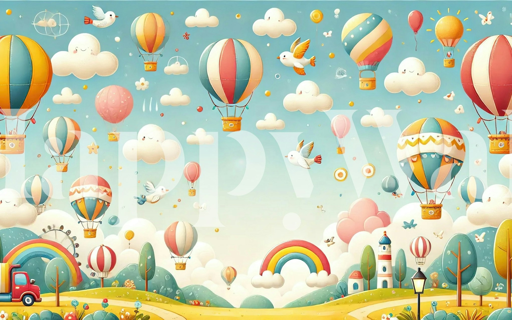 Sky Adventures carta da parati in una stanza colorata