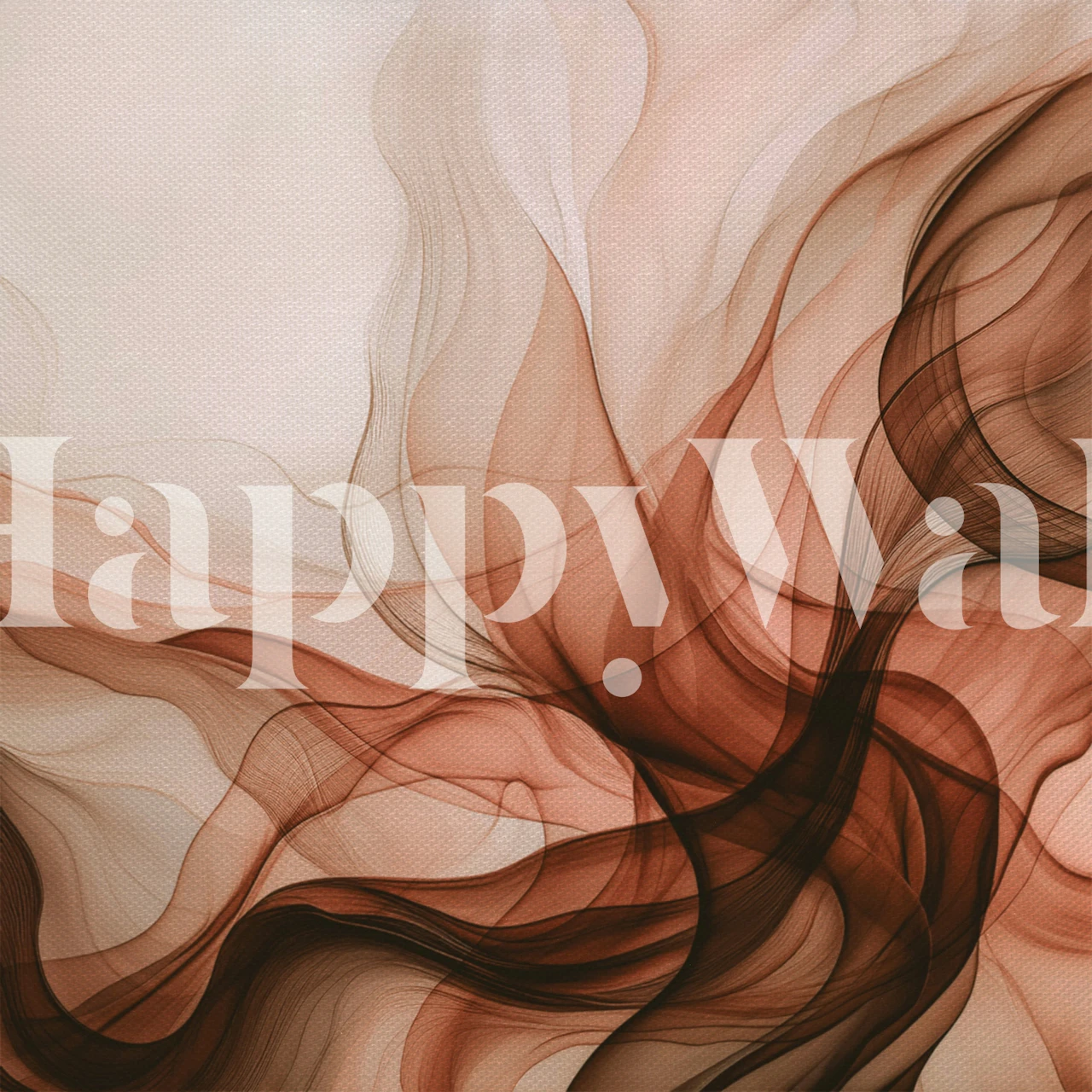 Abstract swirls in mocha and beige tones wallpaper