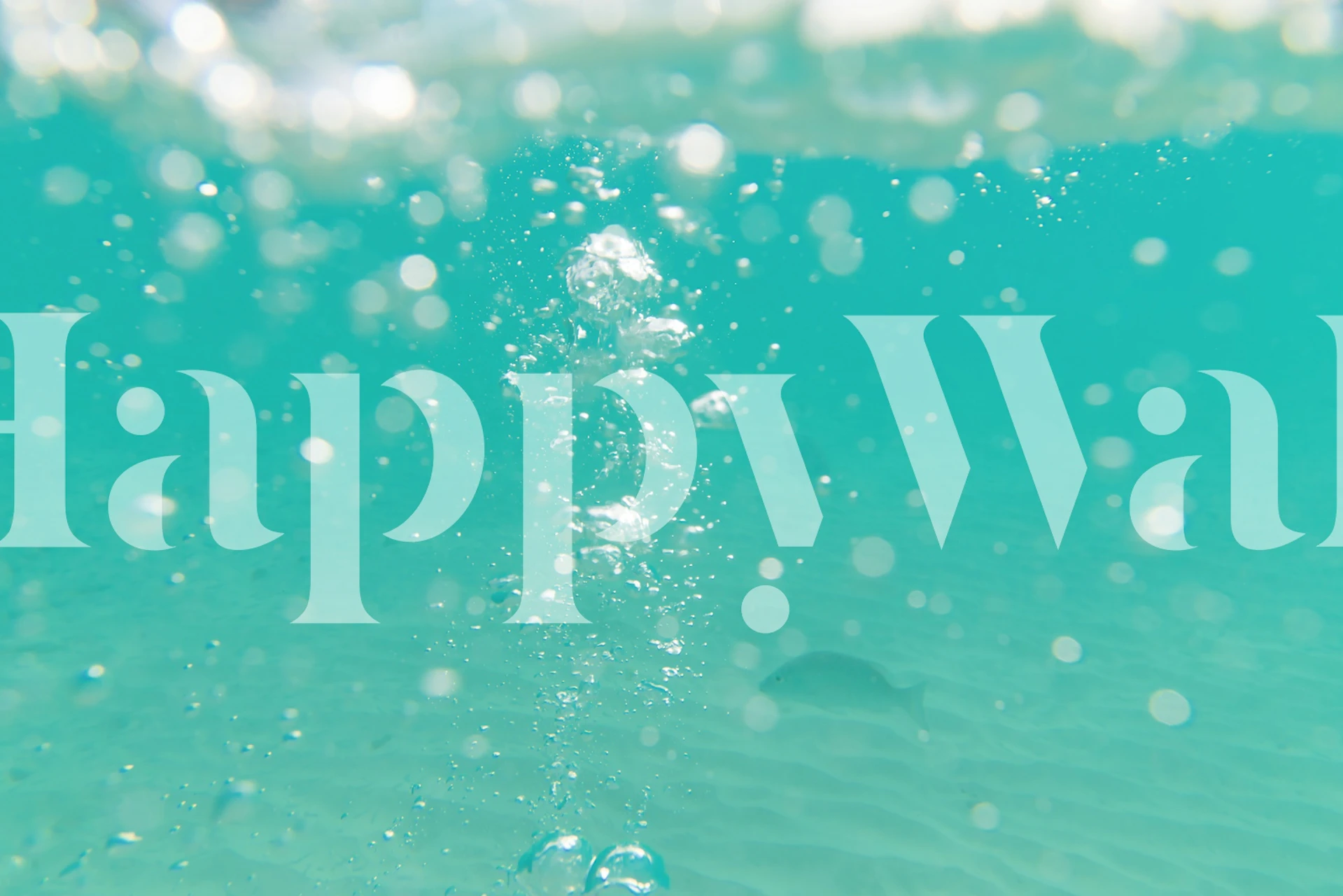 Underwater Caribbean Bubbles Dream tapet i ett rum