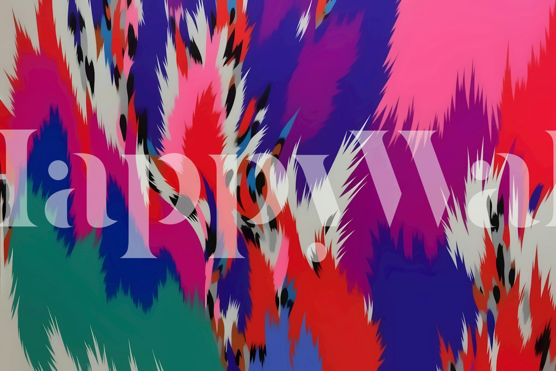 Papier peint Bold Brushstroke Waves dans une pièce