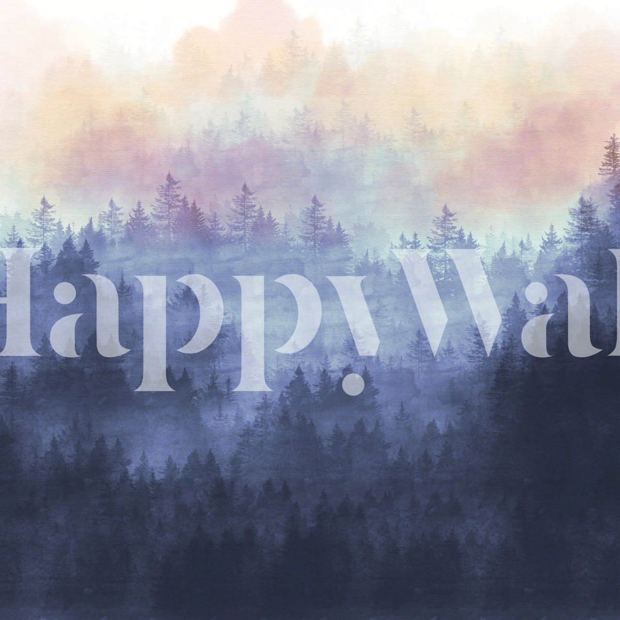 Papier peint Misty Mountain Forest dans une pièce