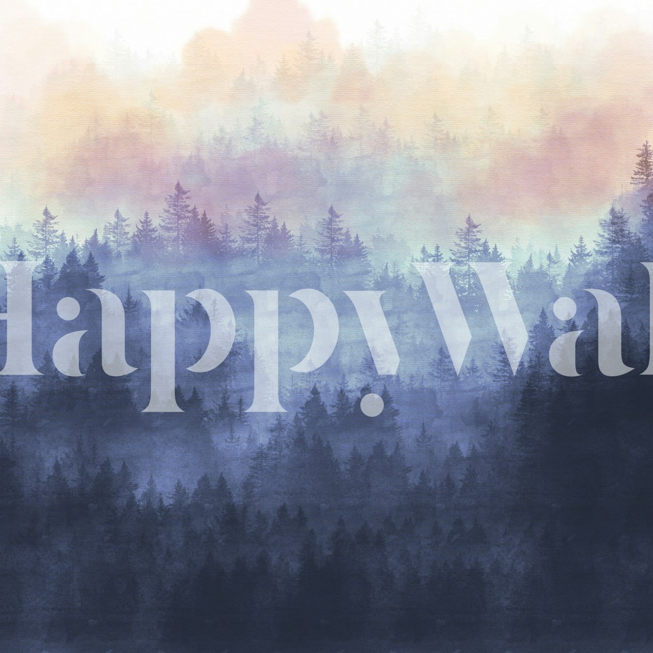 Misty Mountain Forest behang in een kamer