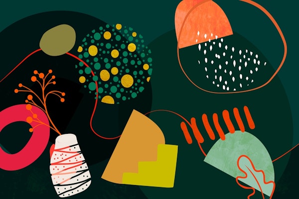 floral abstraction with vase