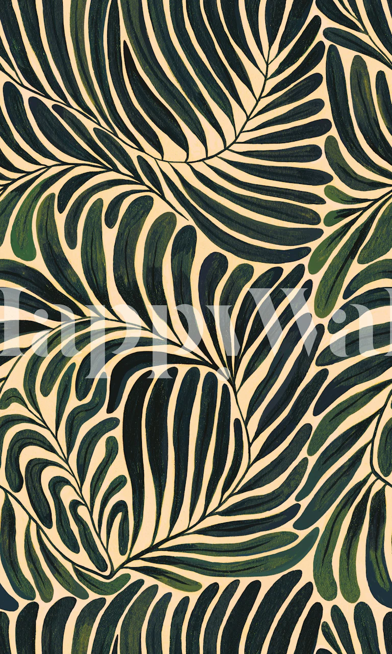 Leaves wallpaper design in a room