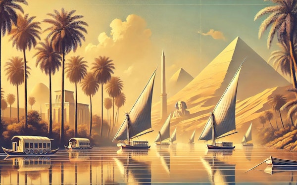 Vintage Egypt Nile River Poster