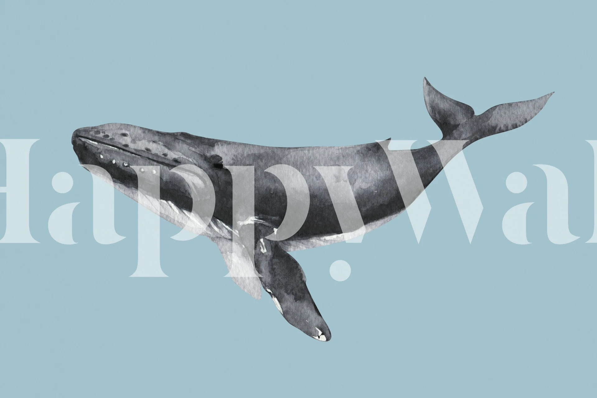 Whale wallpaper i en rumindretning