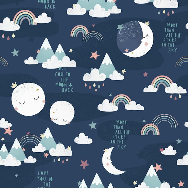 Love You To The Moon - navy