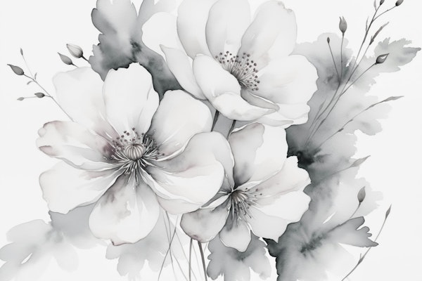 Delicate Monochrome Flower Serenity