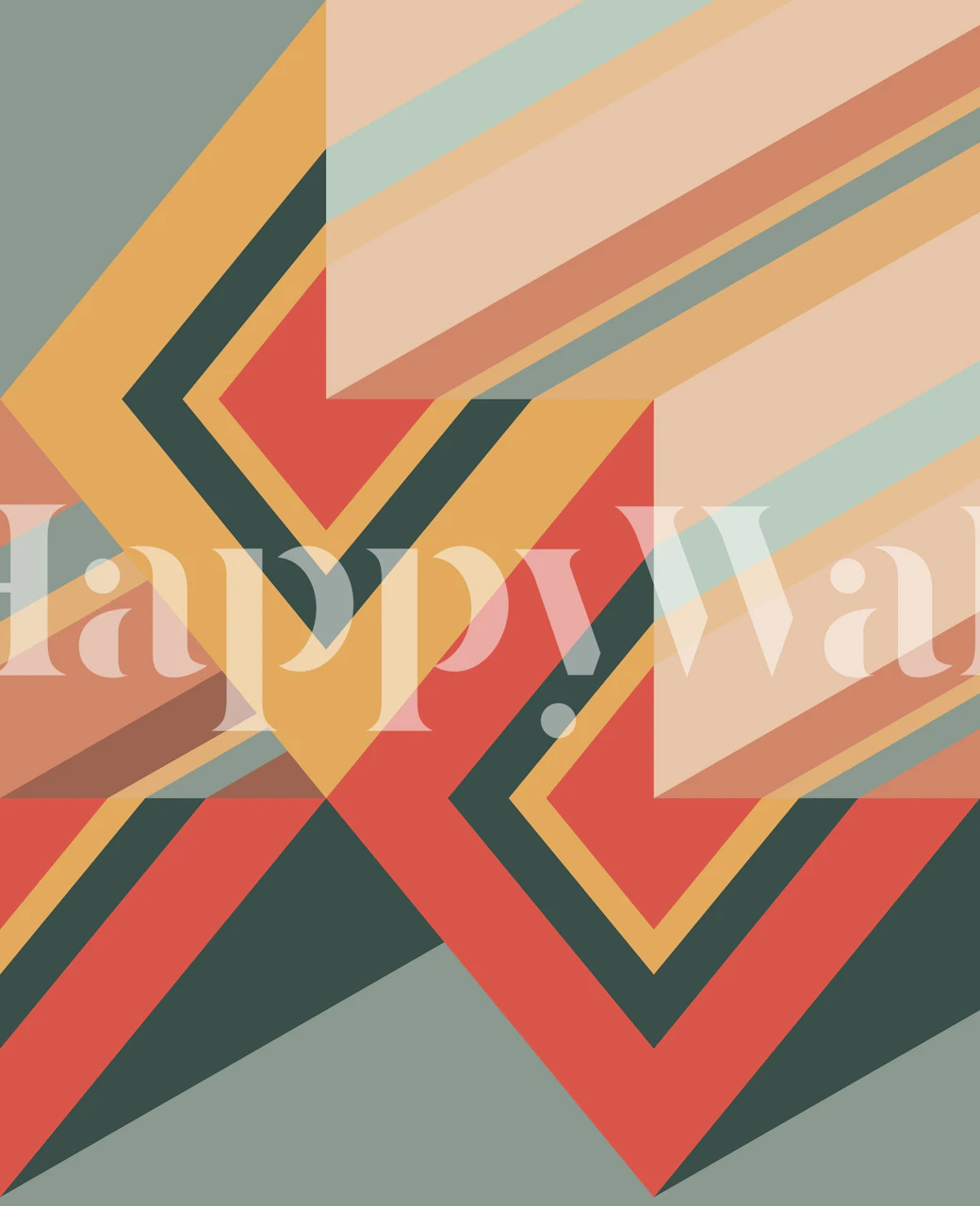 Geometric Cutting diamonds wallpaper in a room