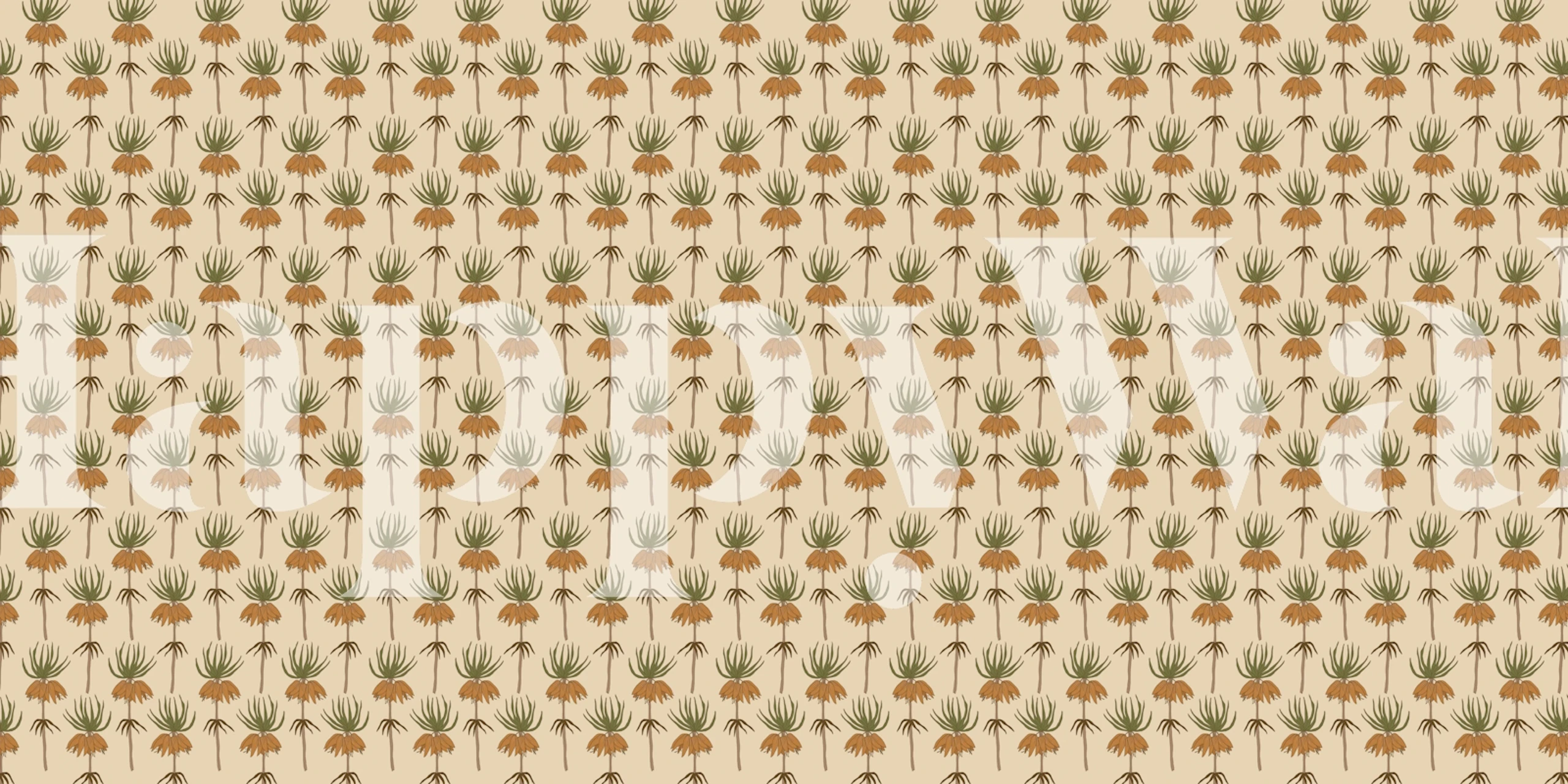 Tropical flower wallpaper in a room