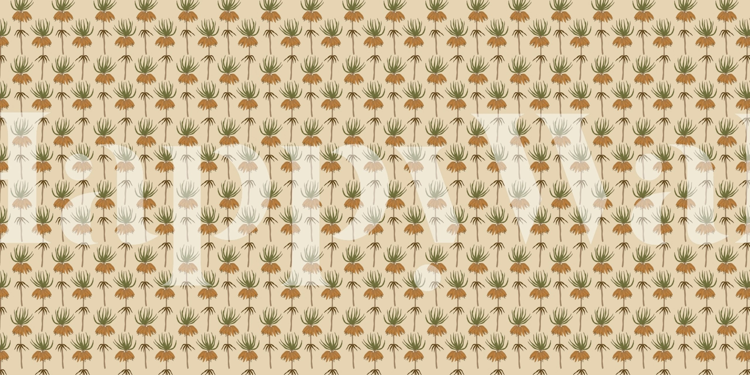 Tropical flower wallpaper in a room