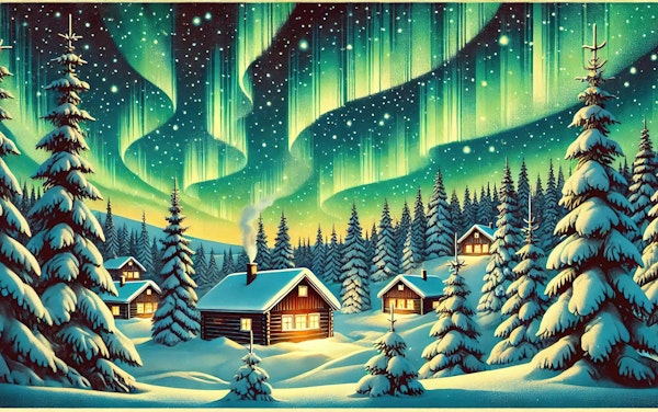 Vintage Lapland Poster, Finland