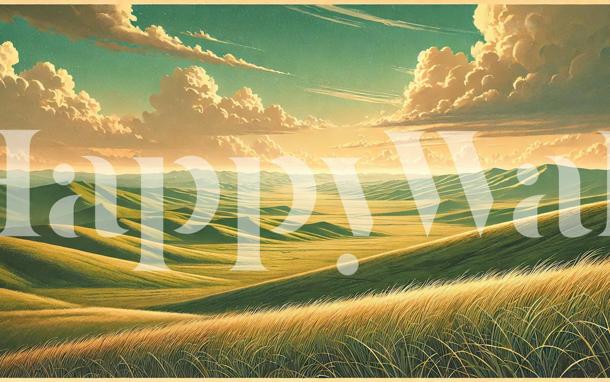 Tapeta Vintage Mongolia Endless Steppes u sobi