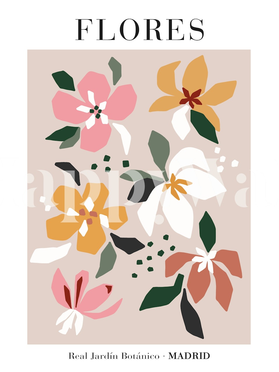 Madrid Flower Market wallpaper in a room