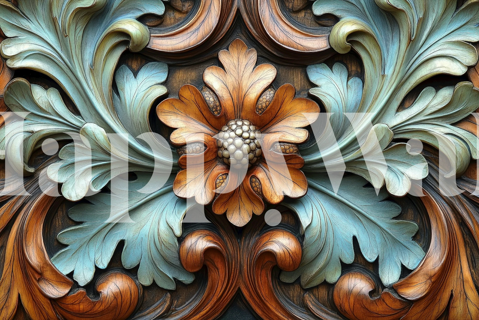 Baroque Leaf Beauty wallpaper in a room