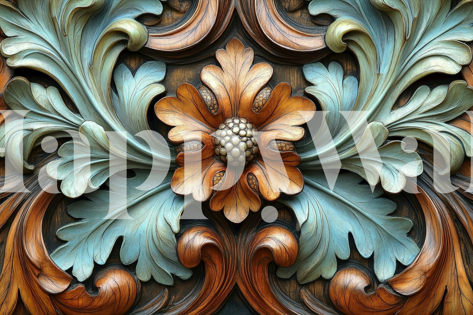 Ταπετσαρία Baroque Leaf Beauty σε ένα δωμάτιο