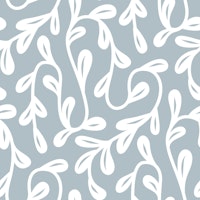 Serene Leafy Swirls Waves Grey tapete