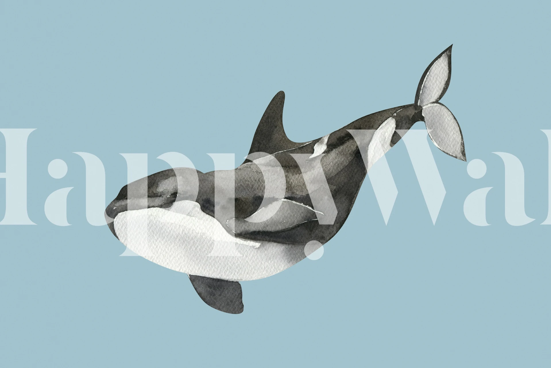 Ocean Orca wallpaper in a room