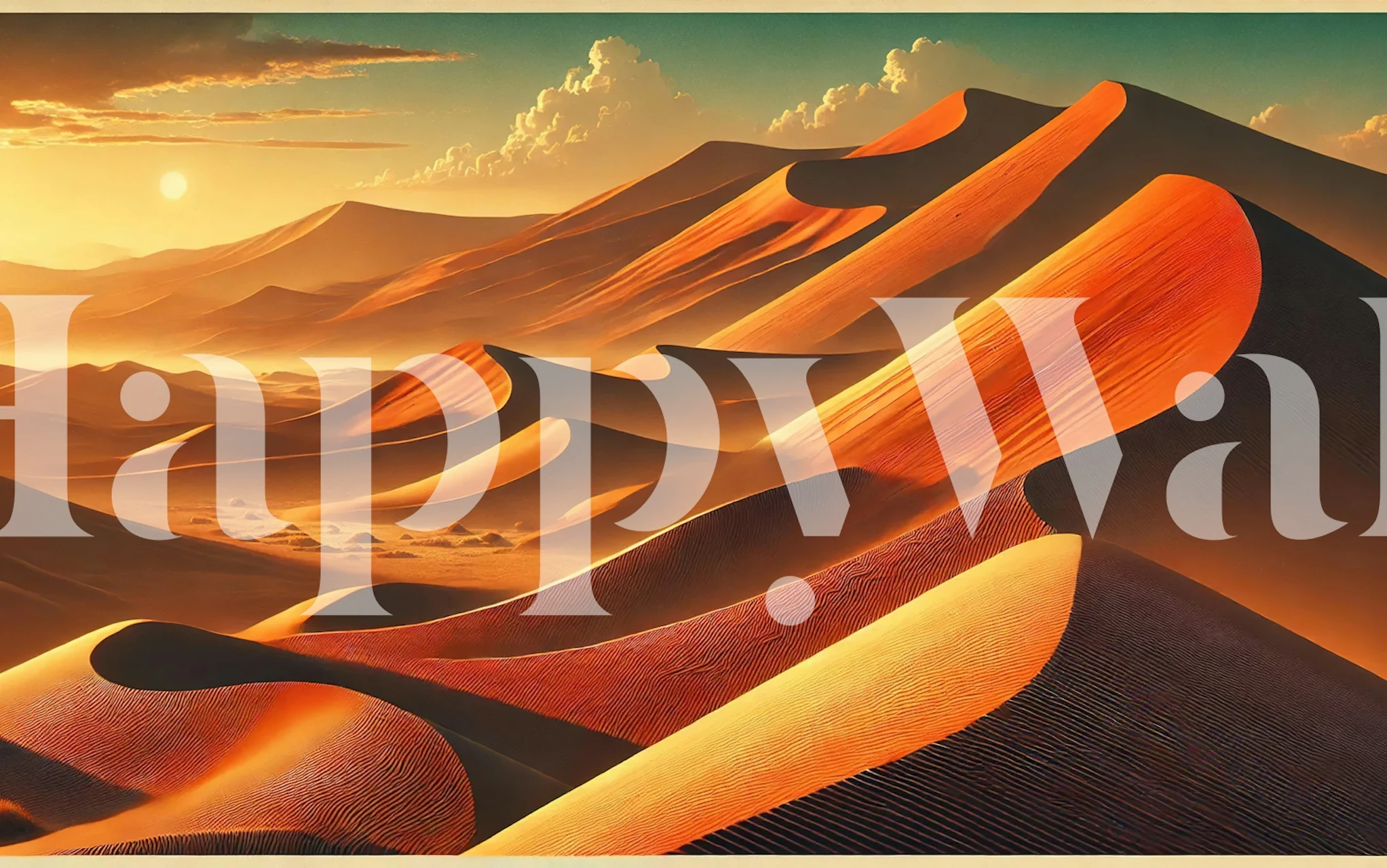 Vintage Namibia Sossusvlei Dunes Wallpaper in a room