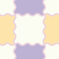 Wavy Checker Butter & Lilac tapete