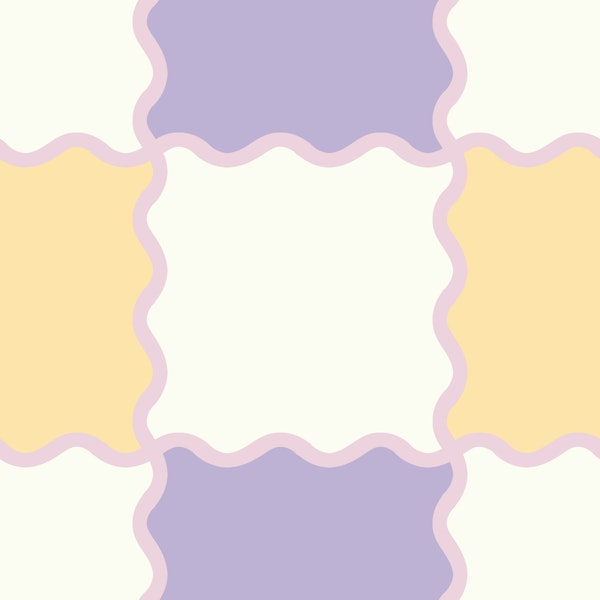 Wavy Checker Butter & Lilac