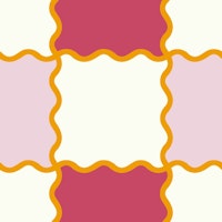 Wavy Checker Queen Pink & Ruby tapete