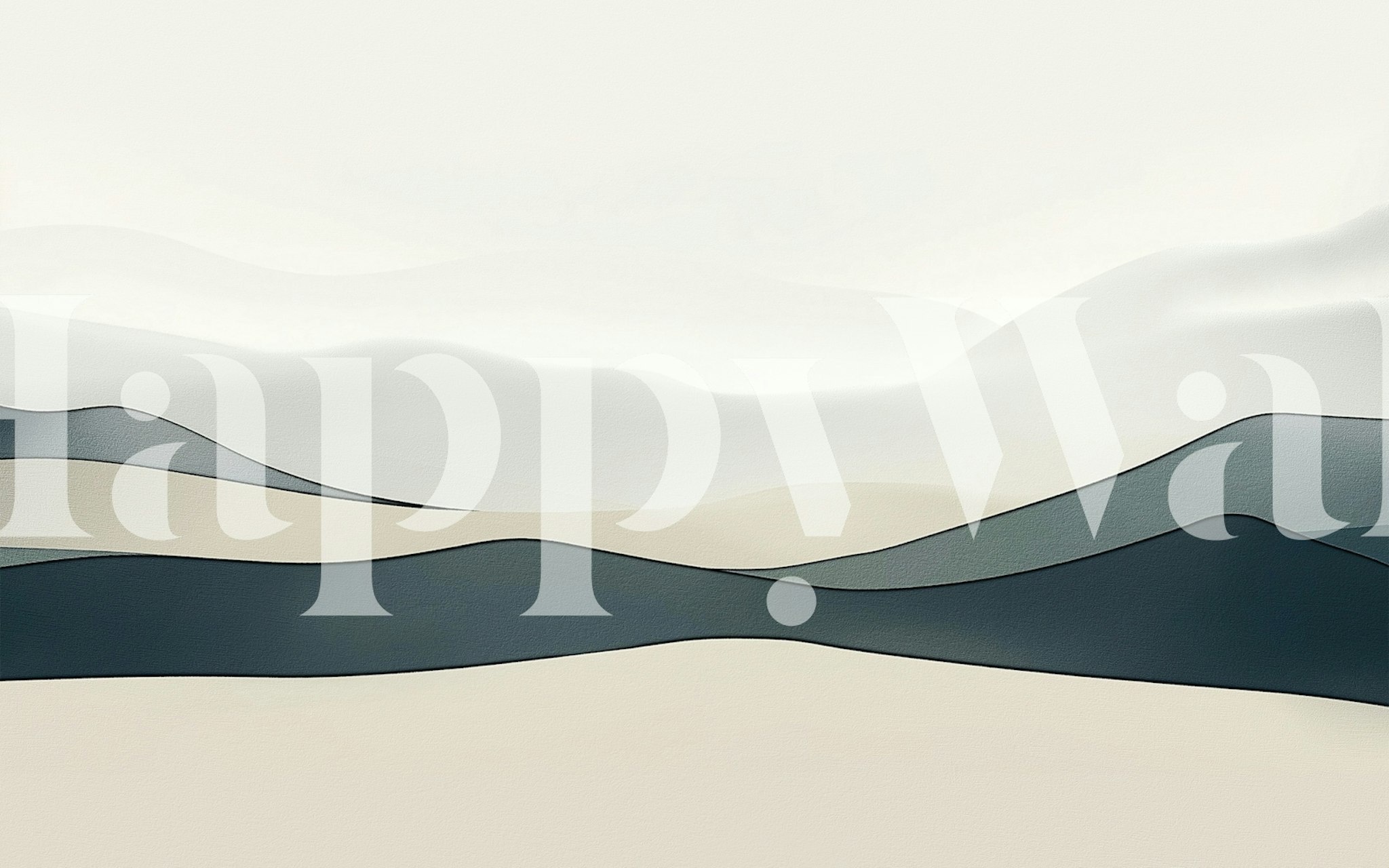 Peaceful Layers of Ink Art wallpaper in a room