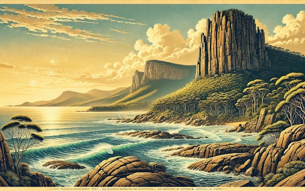 Vintage Tasmania Poster, Australia