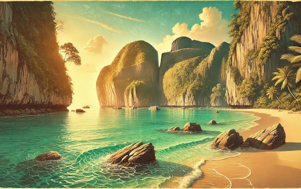 Vintage Thailand Phi Phi Islands, Poster