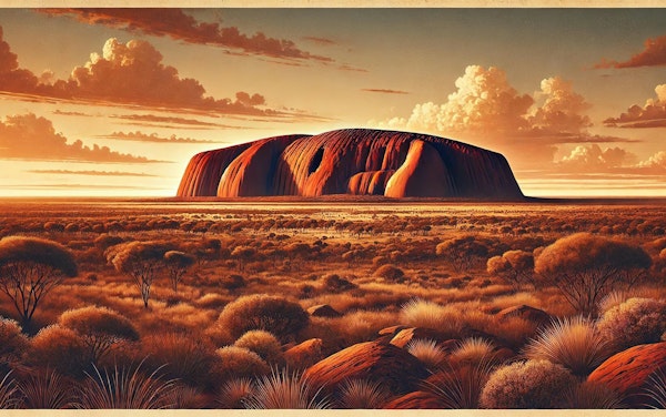 Vintage Uluru Poster, Australia