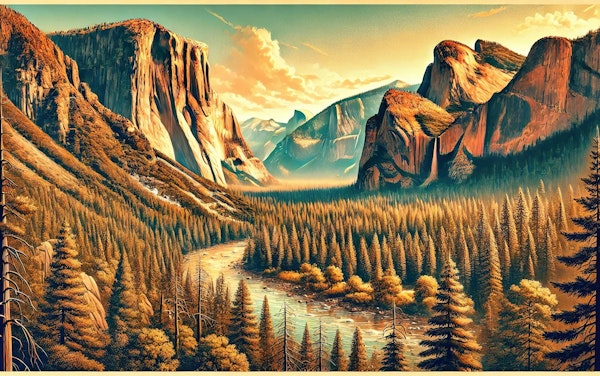 Vintage Yosemite Poster, USA