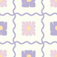 Floral Wavy Checker Lilac