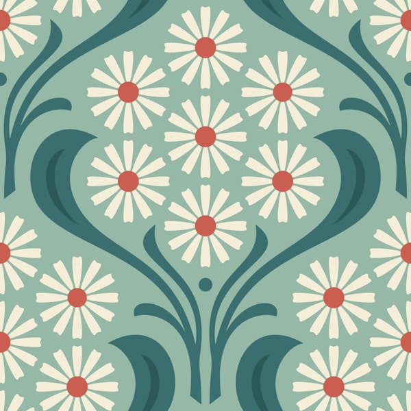 Vintage Daisy Delight in Turquoise - S