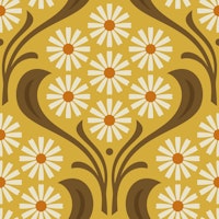 Vintage Daisy Delight in Yellow - L wallpaper