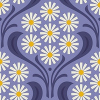 Vintage Daisy Delight in Purple - L wallpaper