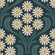 Vintage Daisy Delight in Dark Green - S