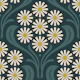 Vintage Daisy Delight in Dark Green - L