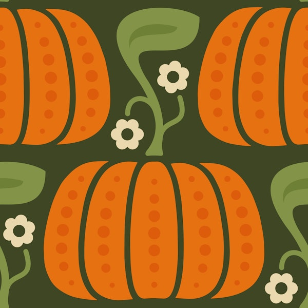 Cozy Pumpkin Charm in Orange Green - L