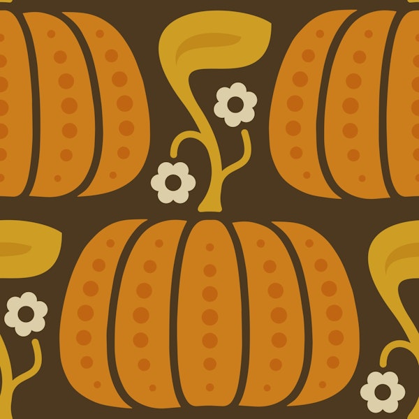Cozy Pumpkin Charm in Orange Brown - L