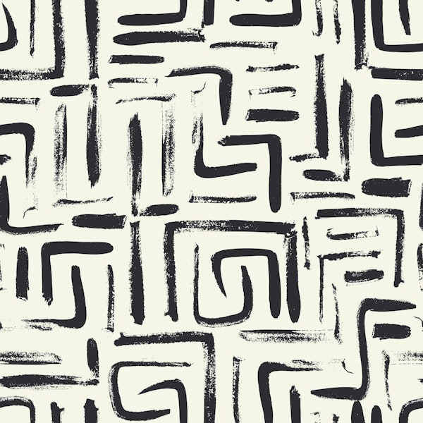 Geometric Black and White Brush Lines