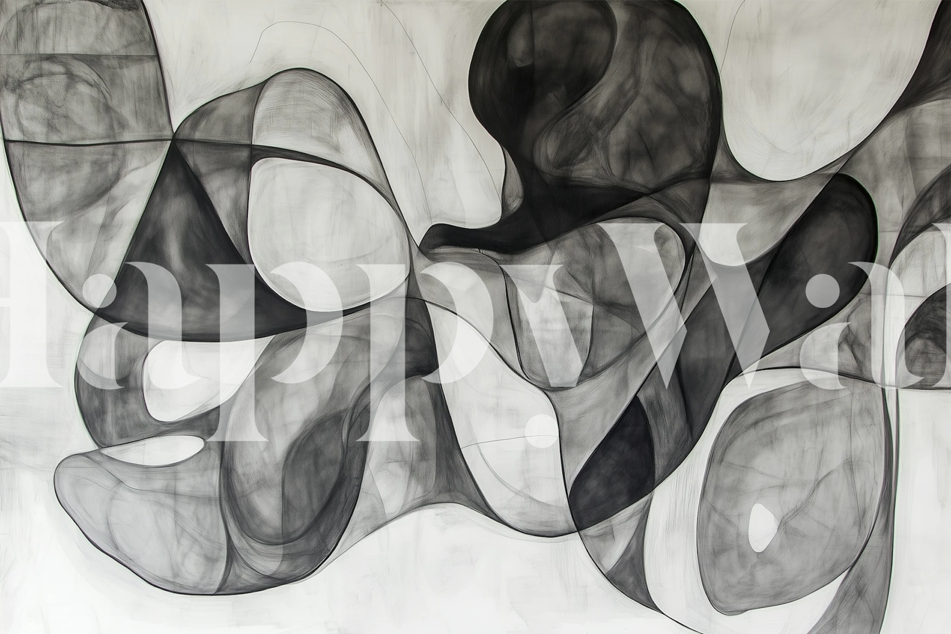 Abstrakt svart och vit tapetdesign