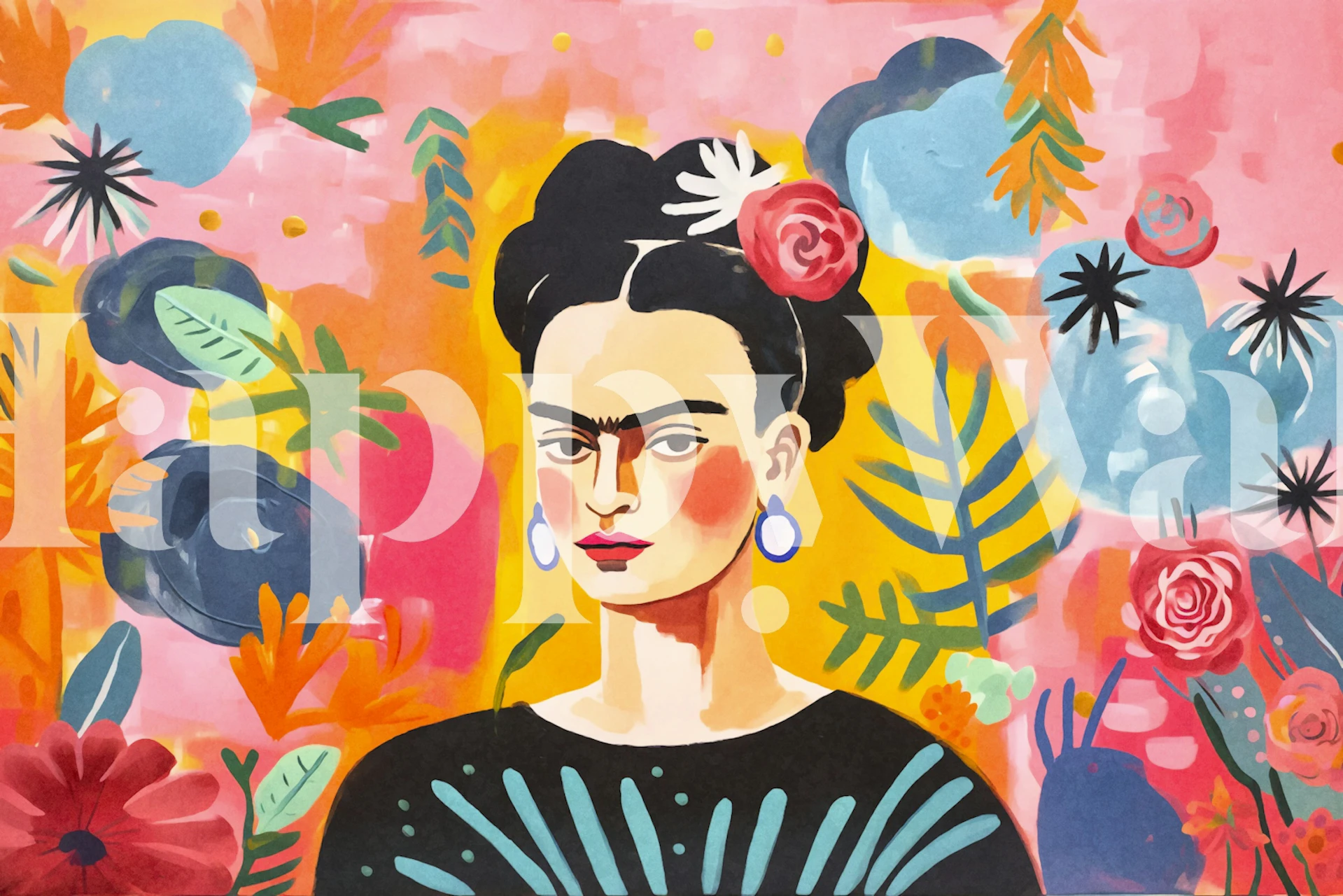 Vibrant Soul Mexican Artistic Portrait tapet i et rum