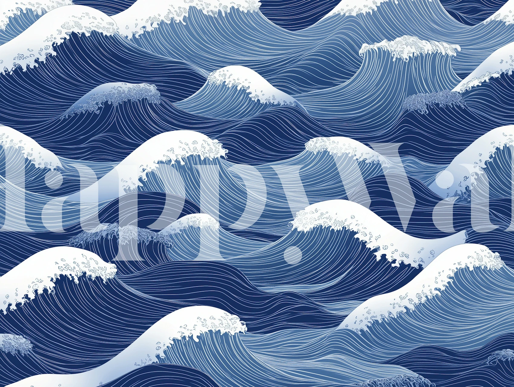 Ocean Waves Harmony wallpaper in a room