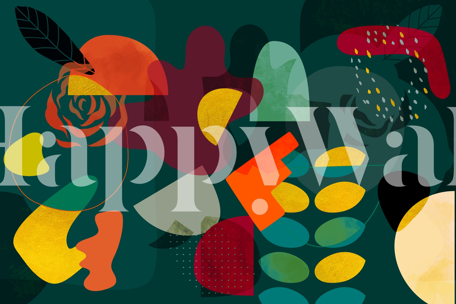 Mid-Century Garden Party Wallpaper | Happywall