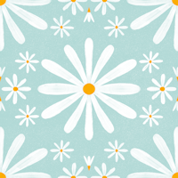 Daisy Delight on Blue ταπετσαρία