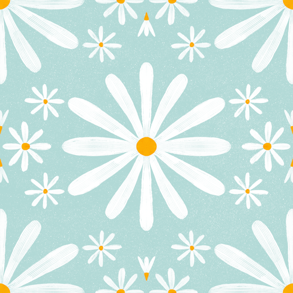 Daisy Delight on Blue