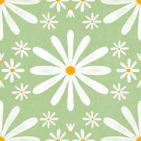 Green Daisy Delight ταπετσαρία